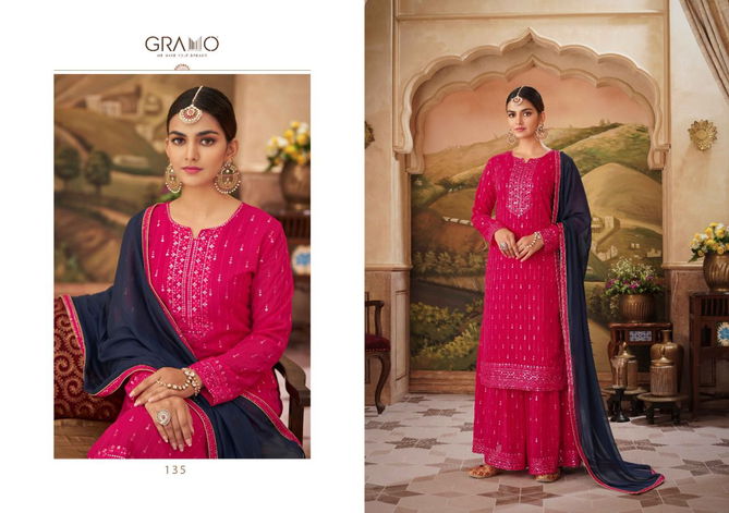 Gramo Navabi 5 New Fancy Heavy Designer Wedding Wear Ready Made Suit Collection